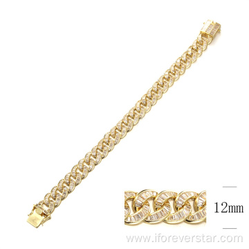14k 18k Hip Hop Jewelry Gold Link Bracelet